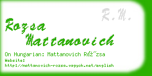 rozsa mattanovich business card